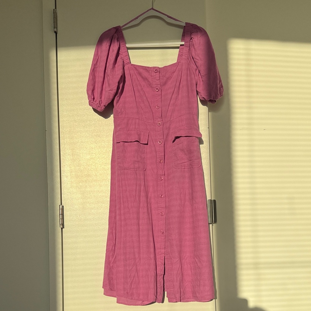 BCBG Pink Puff Sleeve Dress
